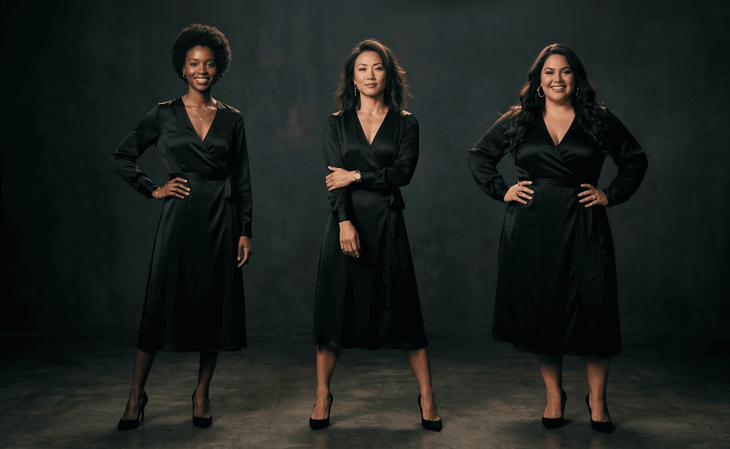 ApparelAI Studio size-inclusive AI model library showing diverse body types and ethnicities