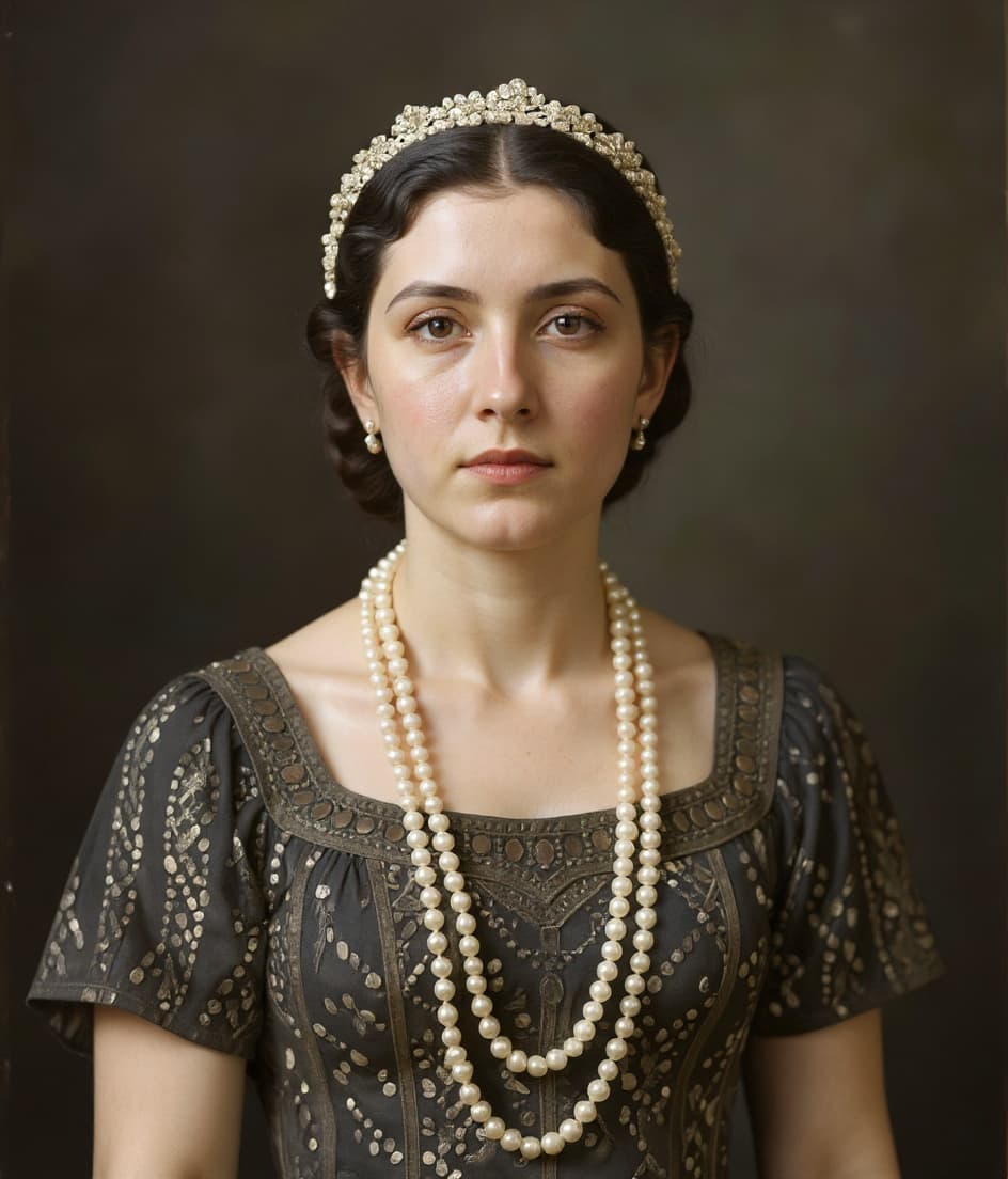 AI-restored 1920s portrait with clean tones, scratches removed, and facial detail recovered