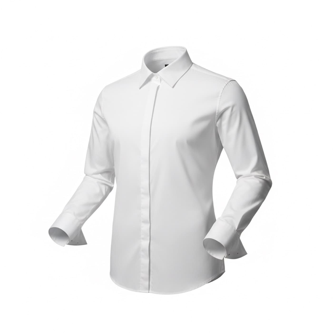 AI Ghost Mannequin Generator showing white shirt as invisible mannequin product shot