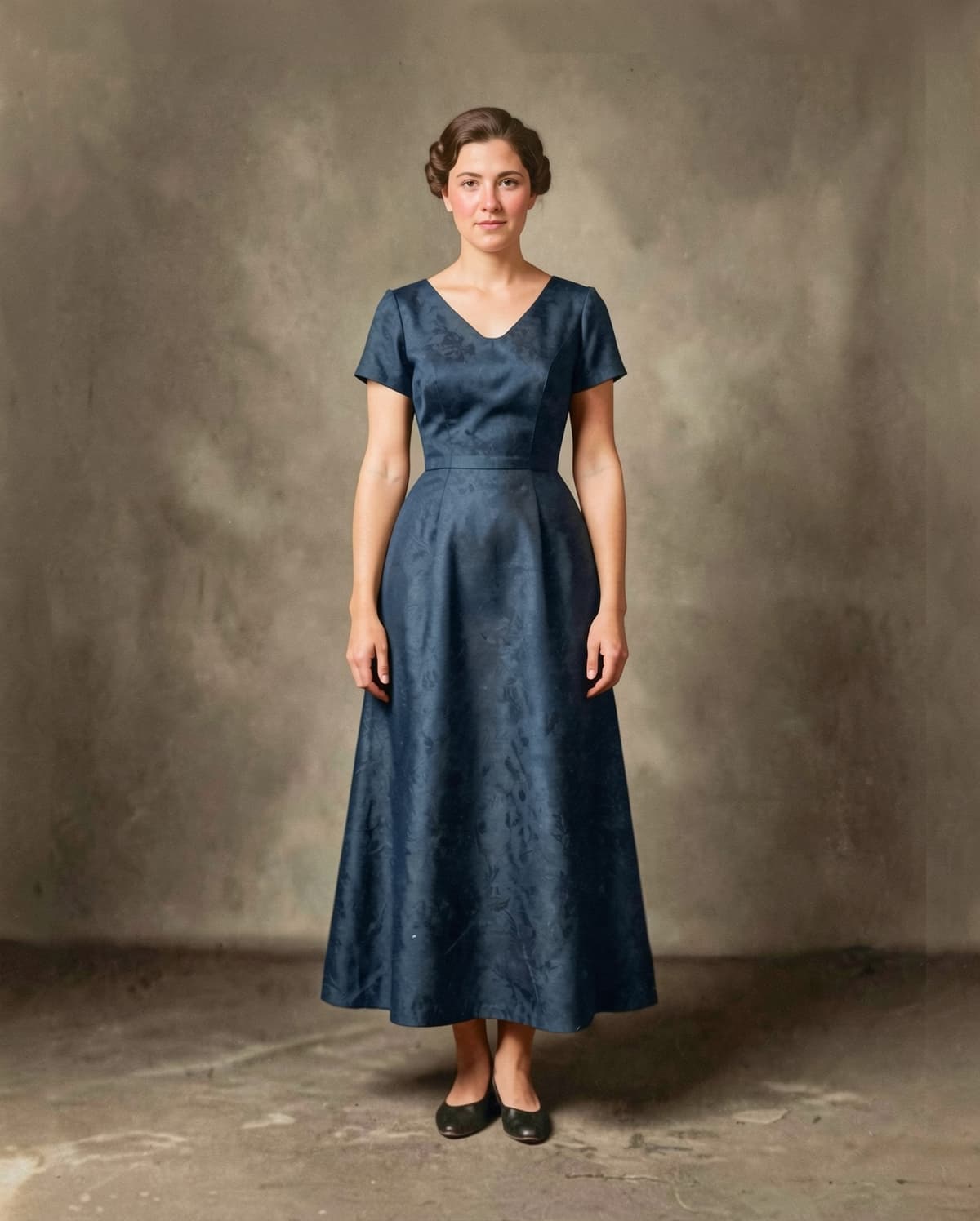 AI-restored 1960s portrait with all scratches removed and details recovered