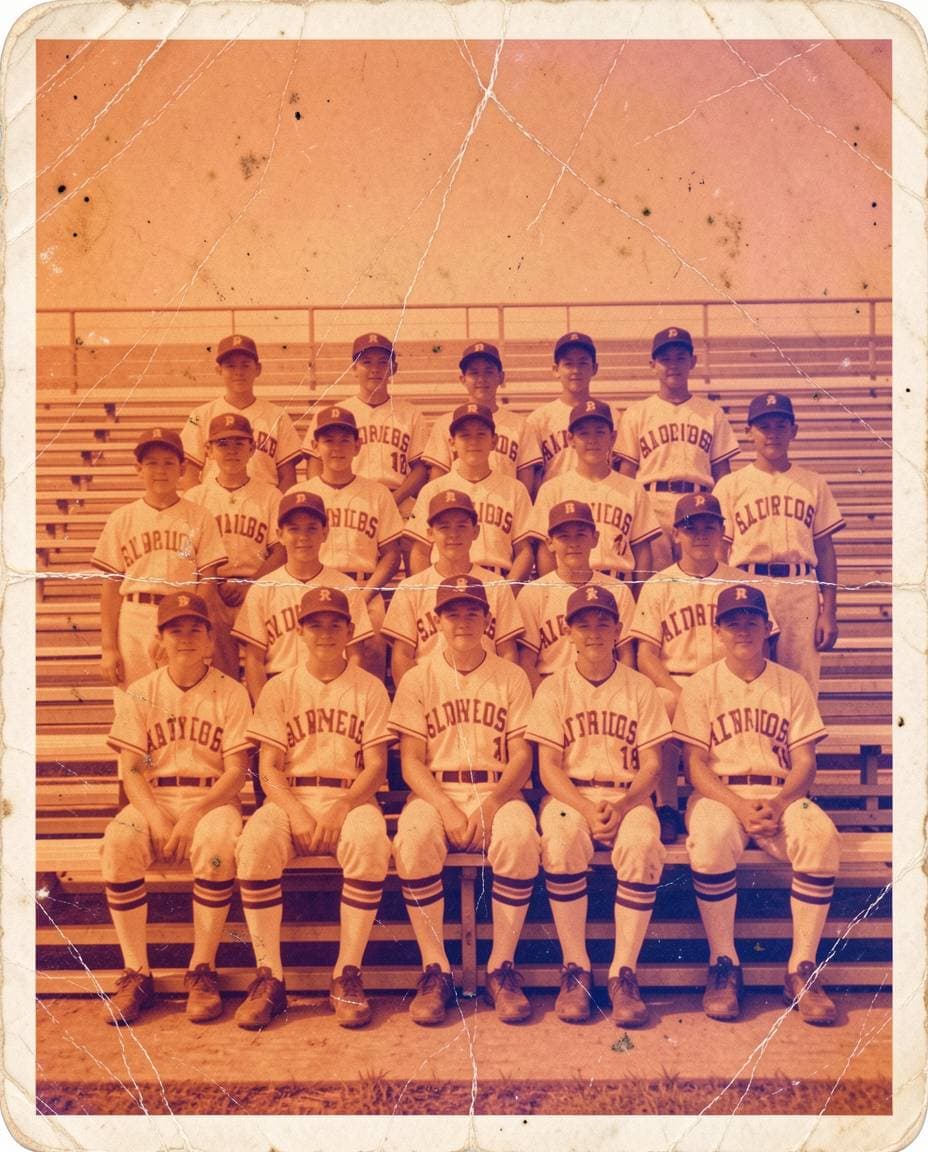 Before: Old baseball photo restored with AI