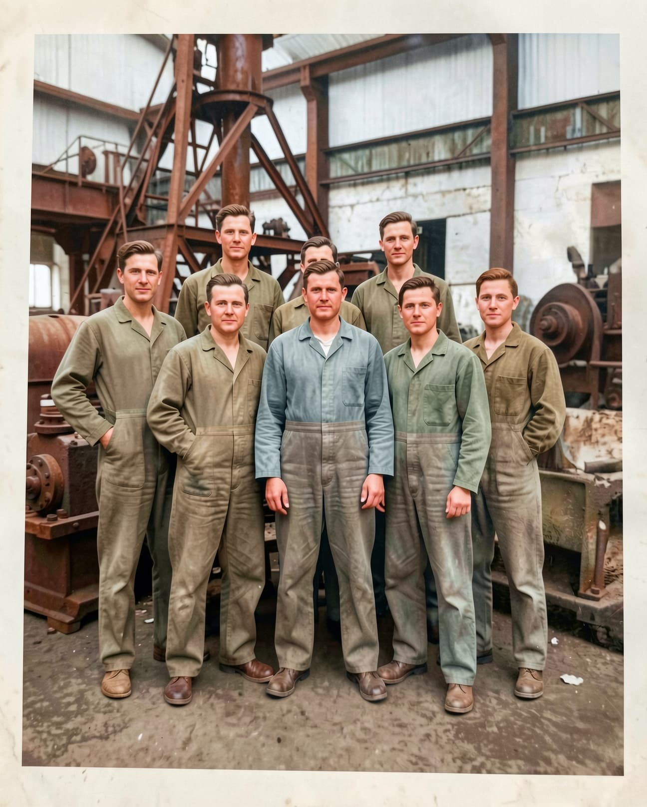 After: 1940s factory worker photo restored with AI