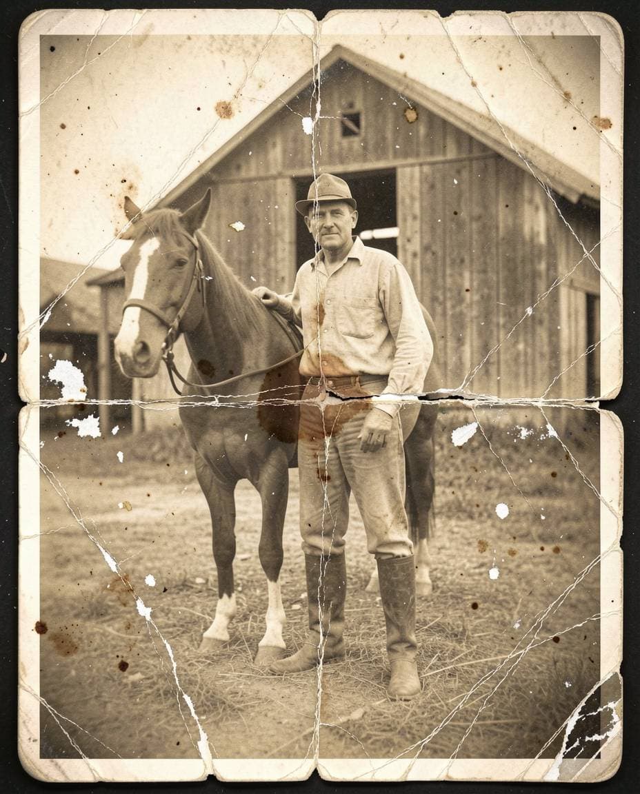 Before: 1940s farm photo restored with AI