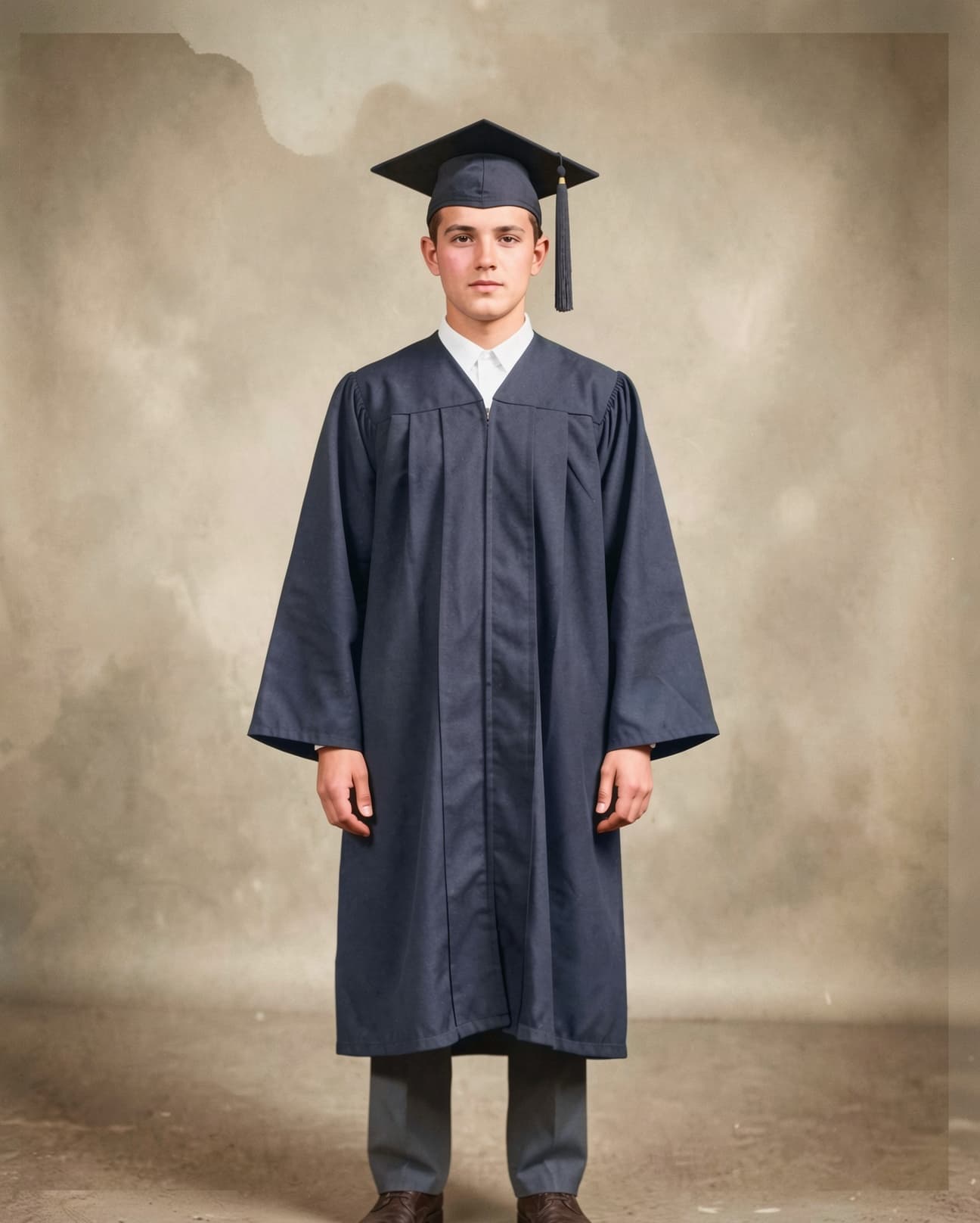 After: Old graduation photo restored with AI